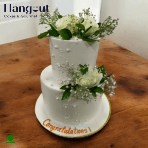 Elegant 2 Tier Wedding Cake
