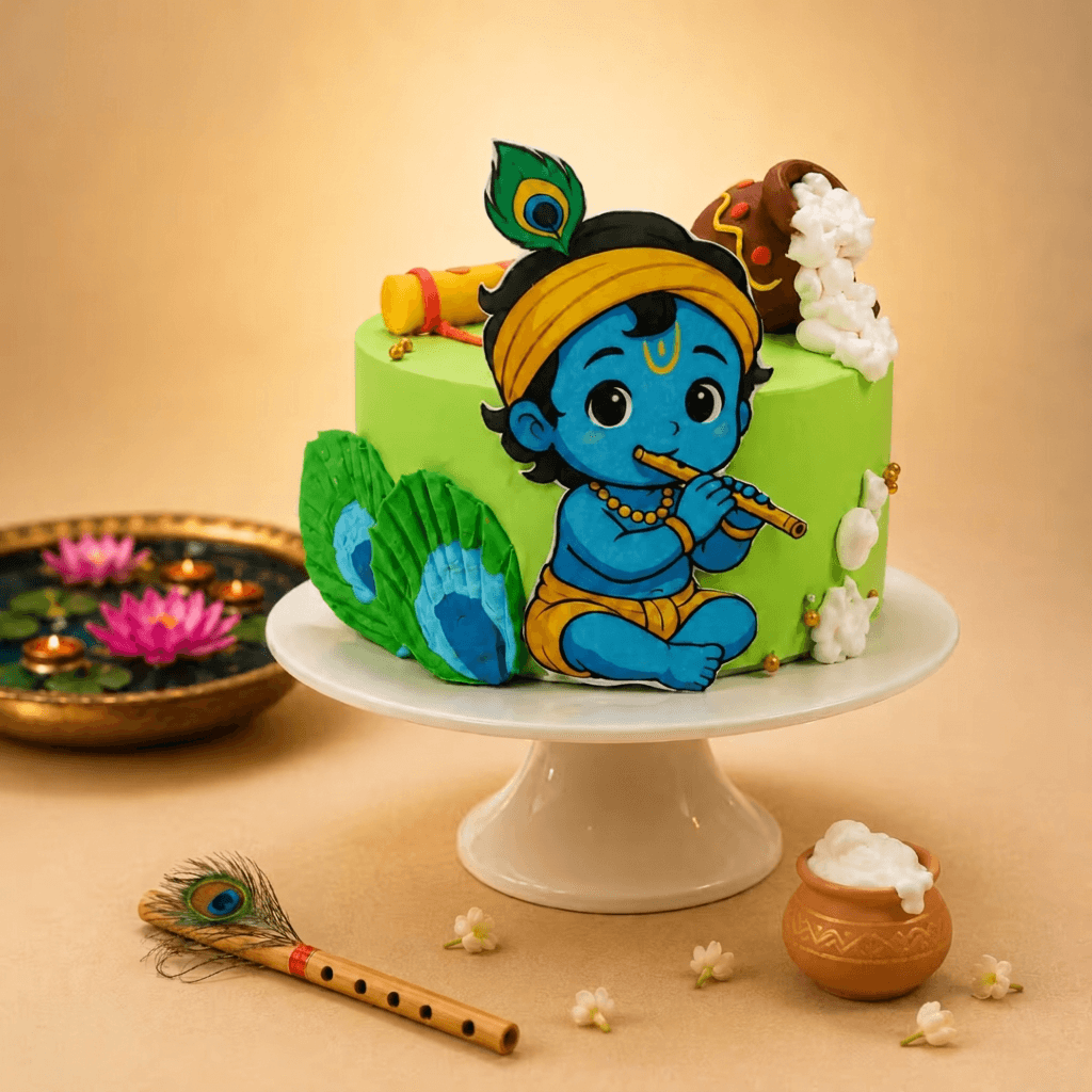 Bal Krishna Janmashtami Theme Cake