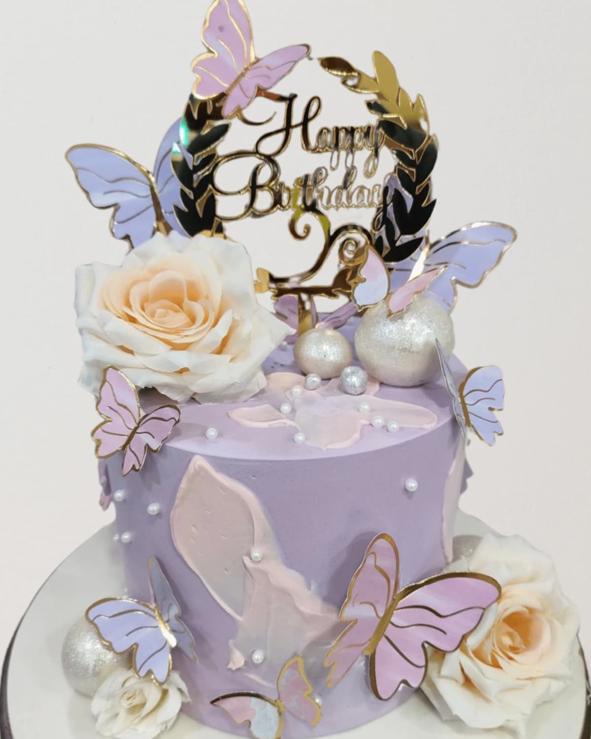 Pastel Butterfly Birthday Cake