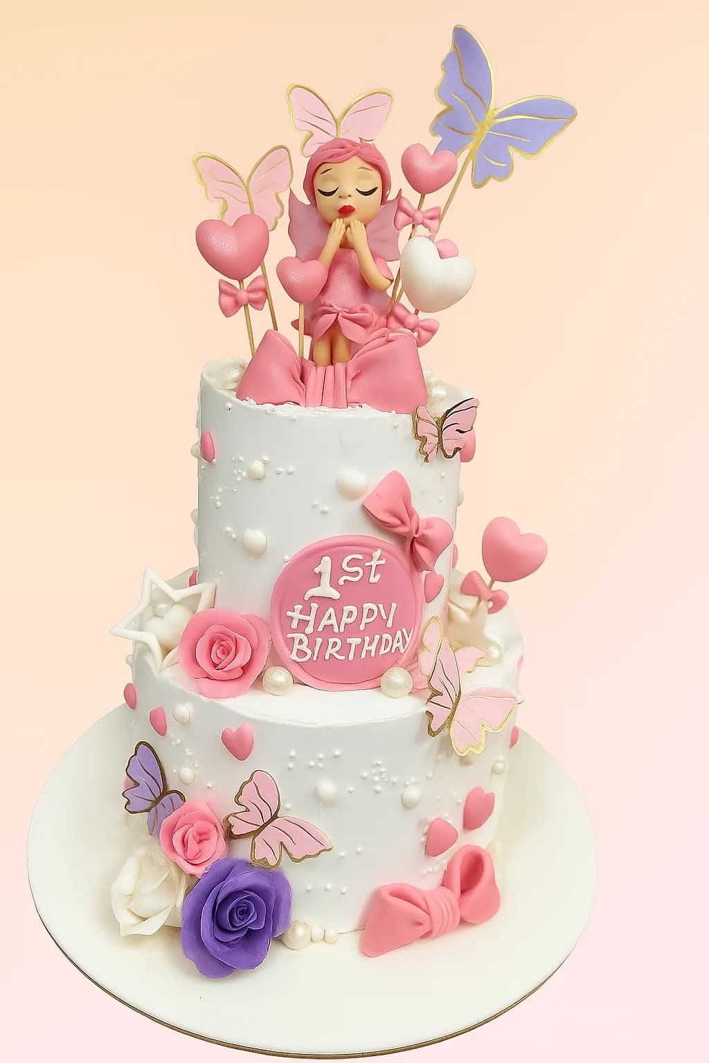Fairy Butterfly 2-Tier Cake