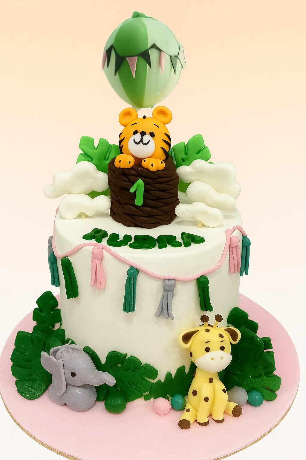 Jungle themed birthday cake