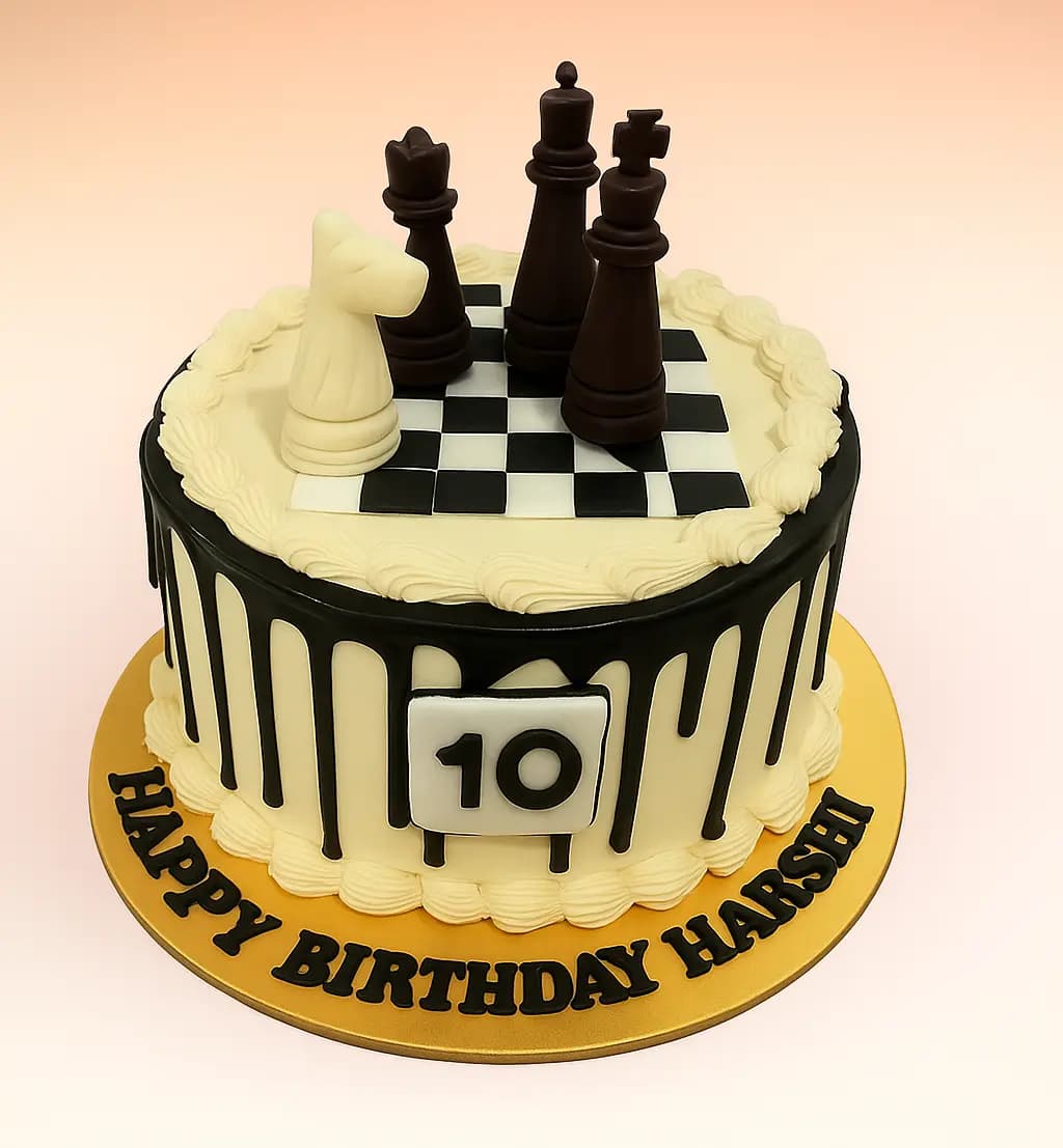 Chess Themed Birthday Cake