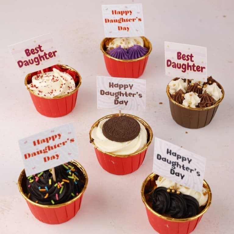 Daughter's Day Special Cupcake Collection (Box of Six)
