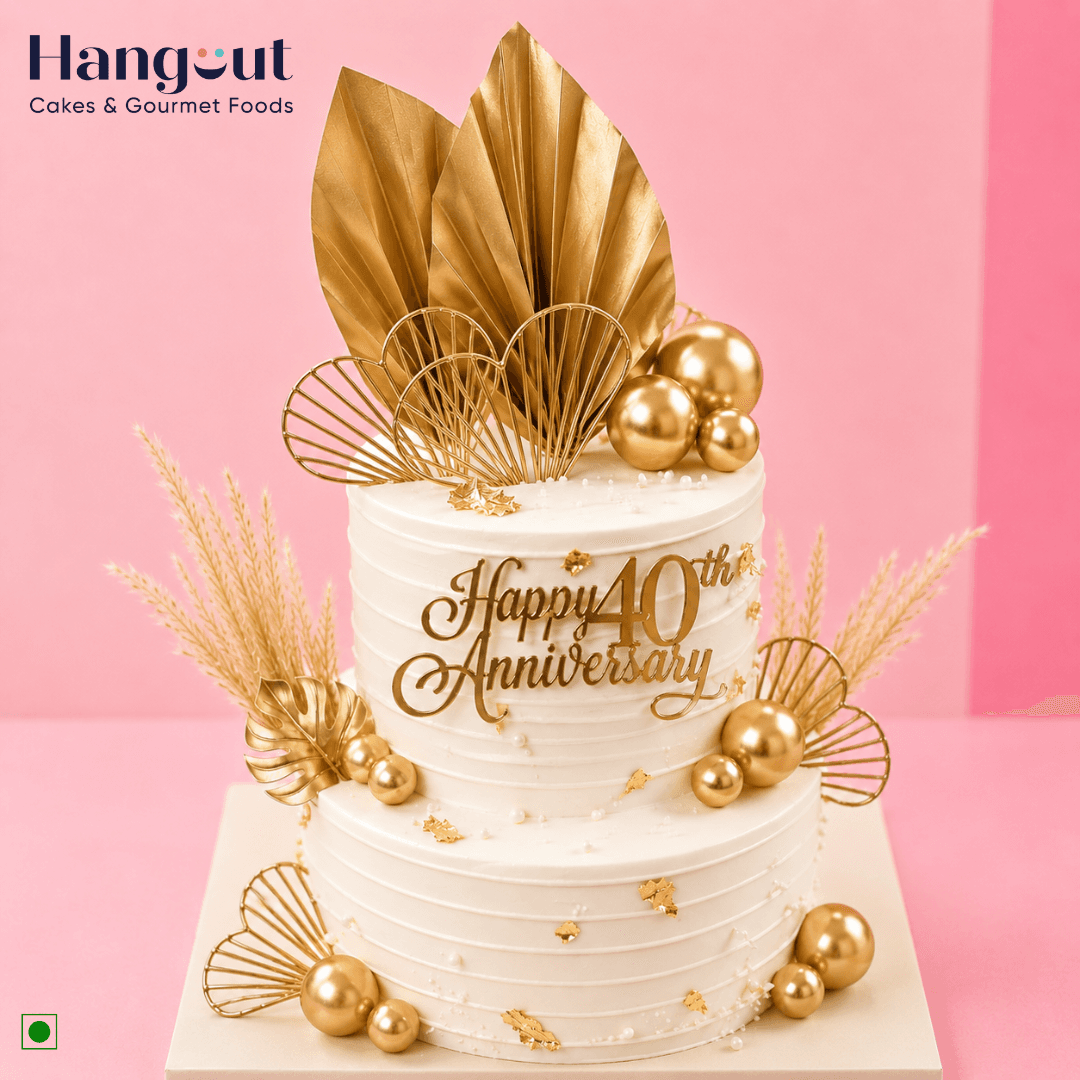 Golden Forever Anniversary Cake