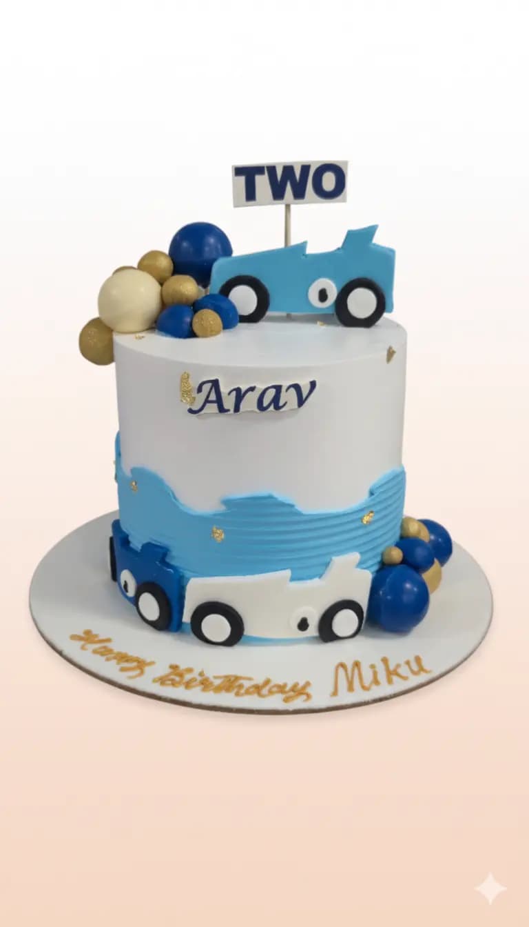 Kids car birthday cake