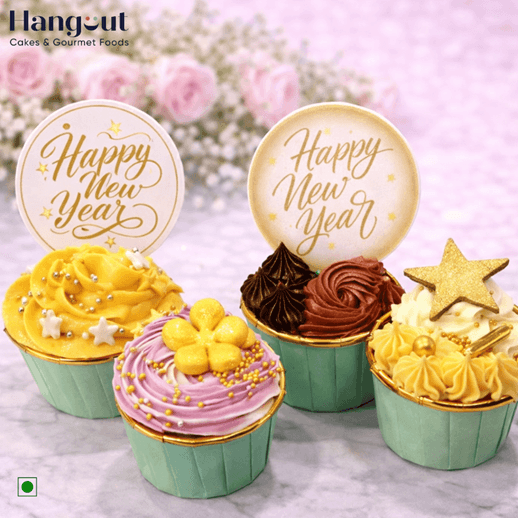New Year Special Cupcakes Box of 4