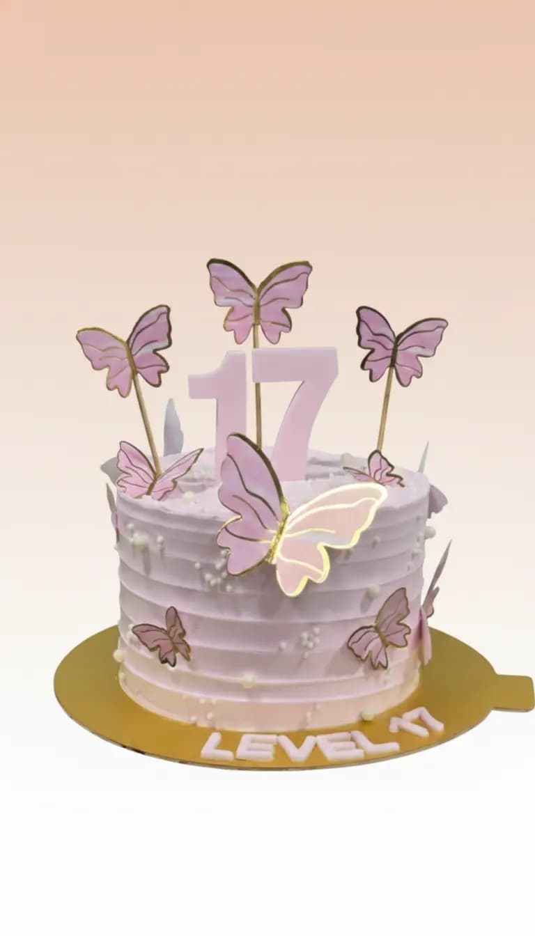 Pink Butterfly Birthday Cake