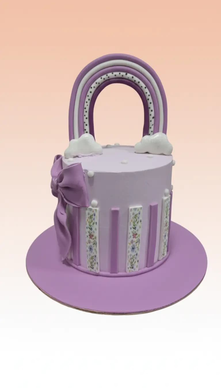 Purple Themed Rainbow Cake