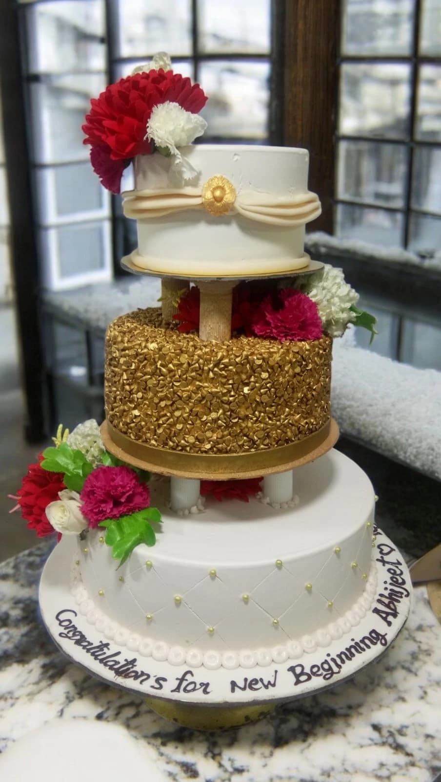 Glamourous 3 Tier Wedding Cake