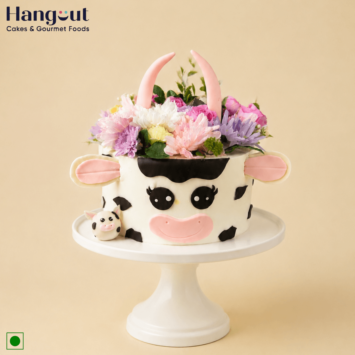 Moo Bloom Cow Cake