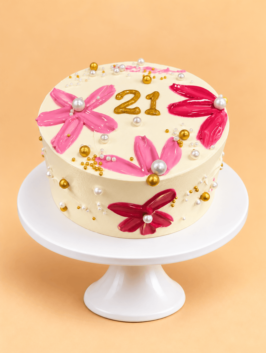 Pink Petal Pearl Cake
