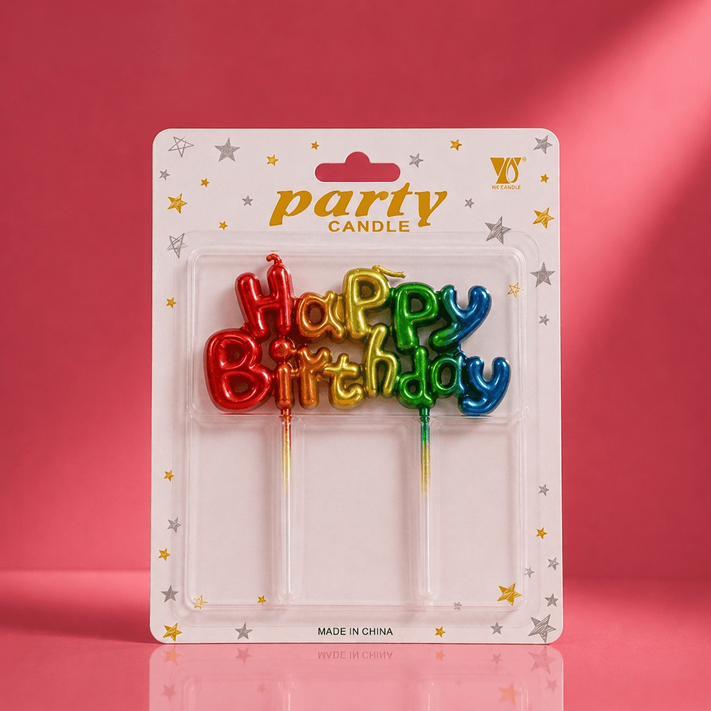 Rainbow Happy Birthday Candle