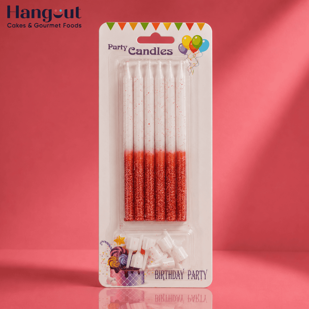 Red Glitter Dip Candles