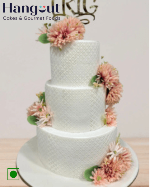 Floral 3-Tier Wedding Cake