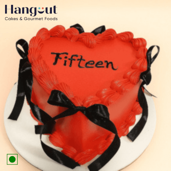 Red Heart Vintage Birthday Cake