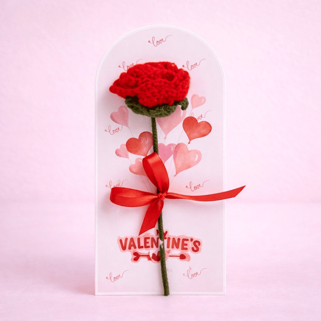 Rose Crochet Flower Valentine’s Day Gift Hamper