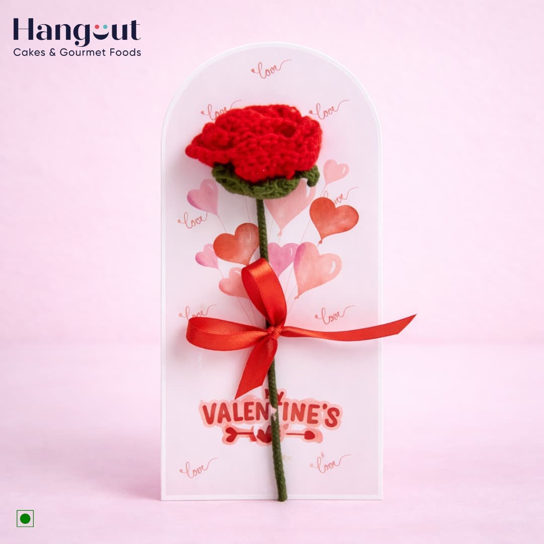 Rose Crochet Flower Valentine’s Day Gift Hamper