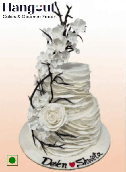 White Floral Wedding Cake