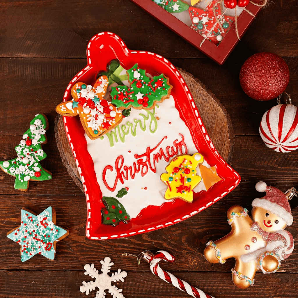 Christmas Special Ginger Bread Cookies with Marzipan Frosting