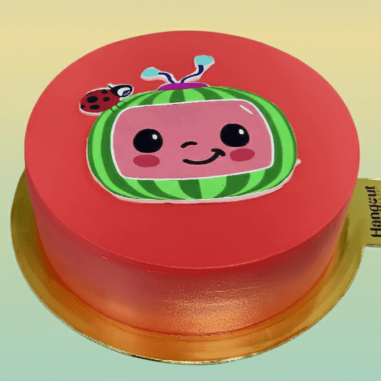 Red Cocomelon Birthday Cake