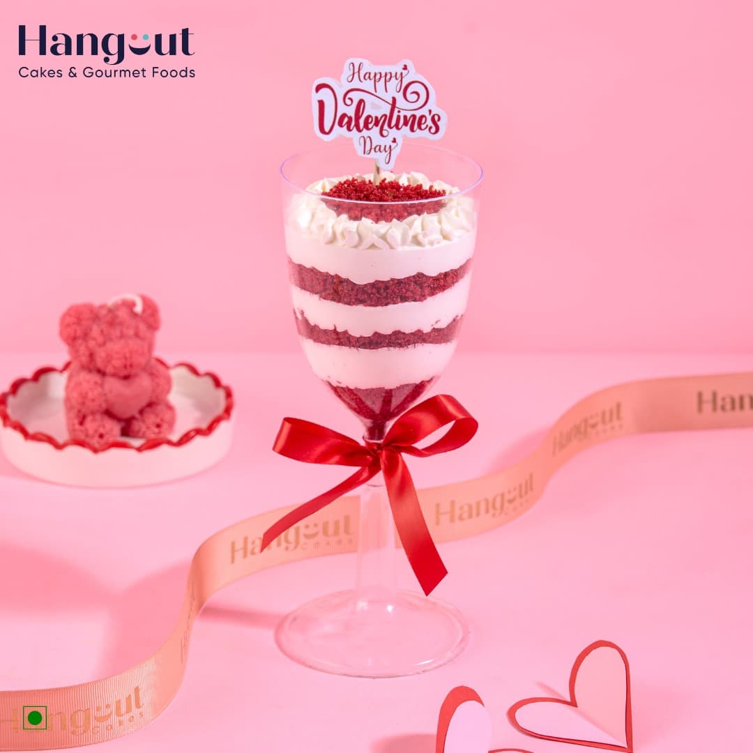 Red velvet Valentine's Day Special Glass Jar Cake