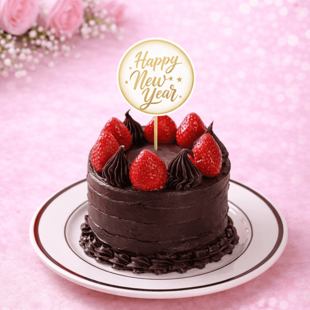Strawberry Chocolate New Year Special Bento Cake