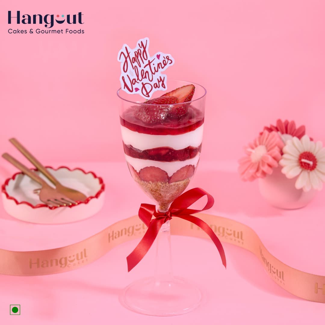 Strawberry Valentine's Day Special Glass Jar Cake