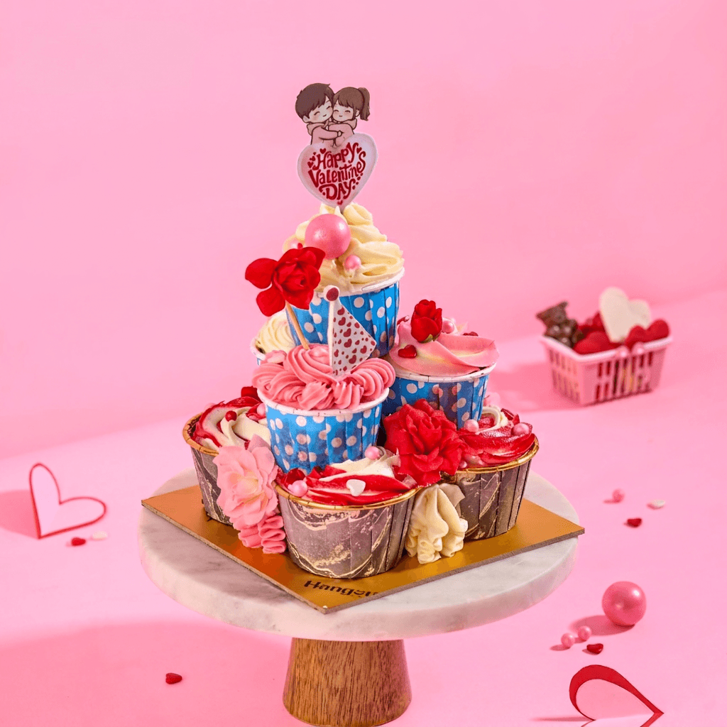 Valentine’s Day Special Tiered Cupcakes