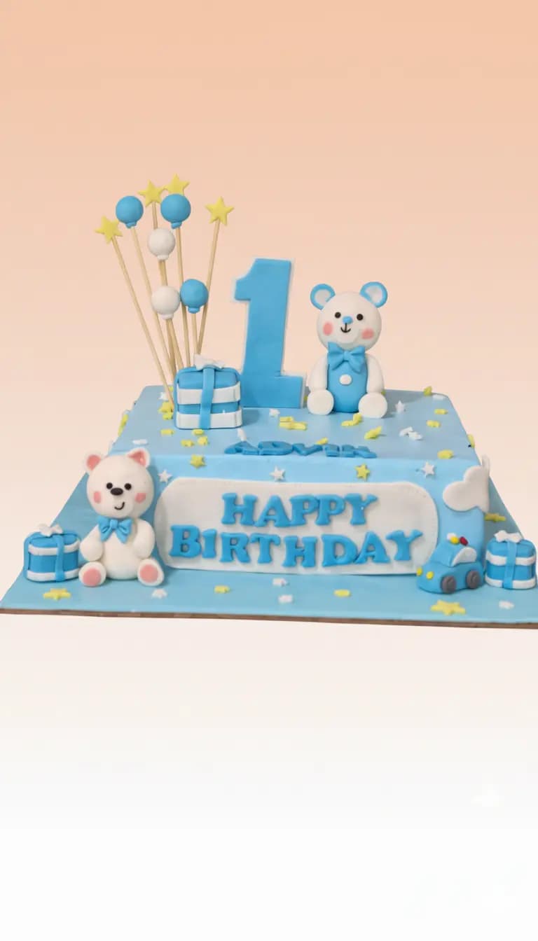 White Bear Birthday Cake
