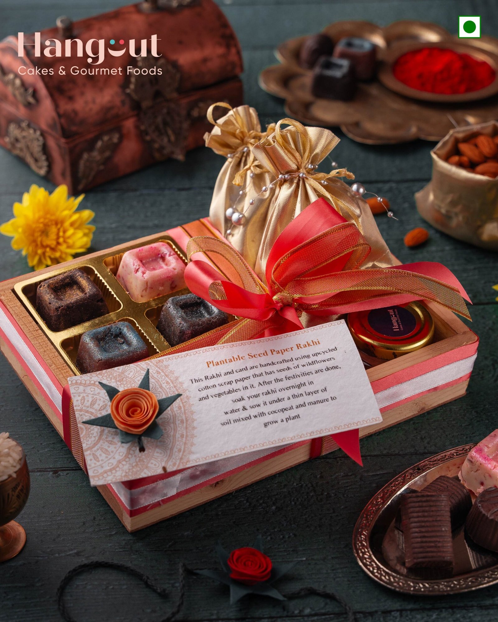 Happy Basket by Simran Rakhi, Raksha Bandhan gift hamper for brother, sister,  men with makeup accessories and chocolates : Amazon.in: Grocery & Gourmet  Foods