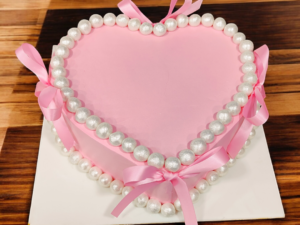 Heart Shaped Pearl Cake