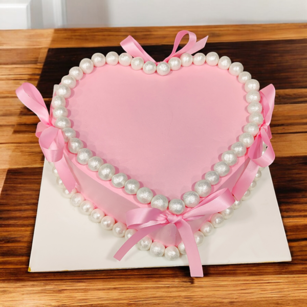 Heart Shaped Pearl Cake