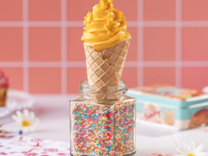 Mango Ice Cream Cone Cupcake