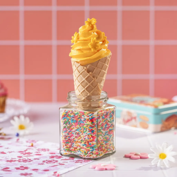 Mango Ice Cream Cone Cupcake