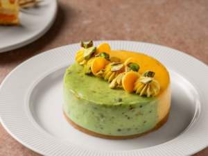 Mango Pistachio Baked Bento Cheesecake