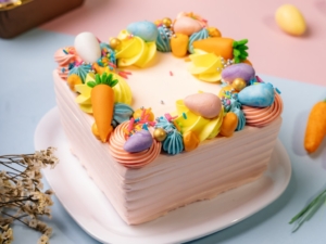 Mango easter special bento cake