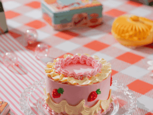 Vintage Strawberry Bento Cake