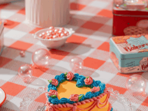 Vintage Vanilla Orange Bento Cake