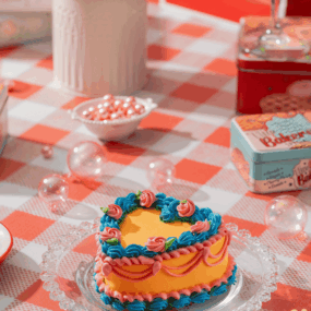 Vintage Vanilla Orange Bento Cake