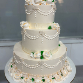 White wedding cake